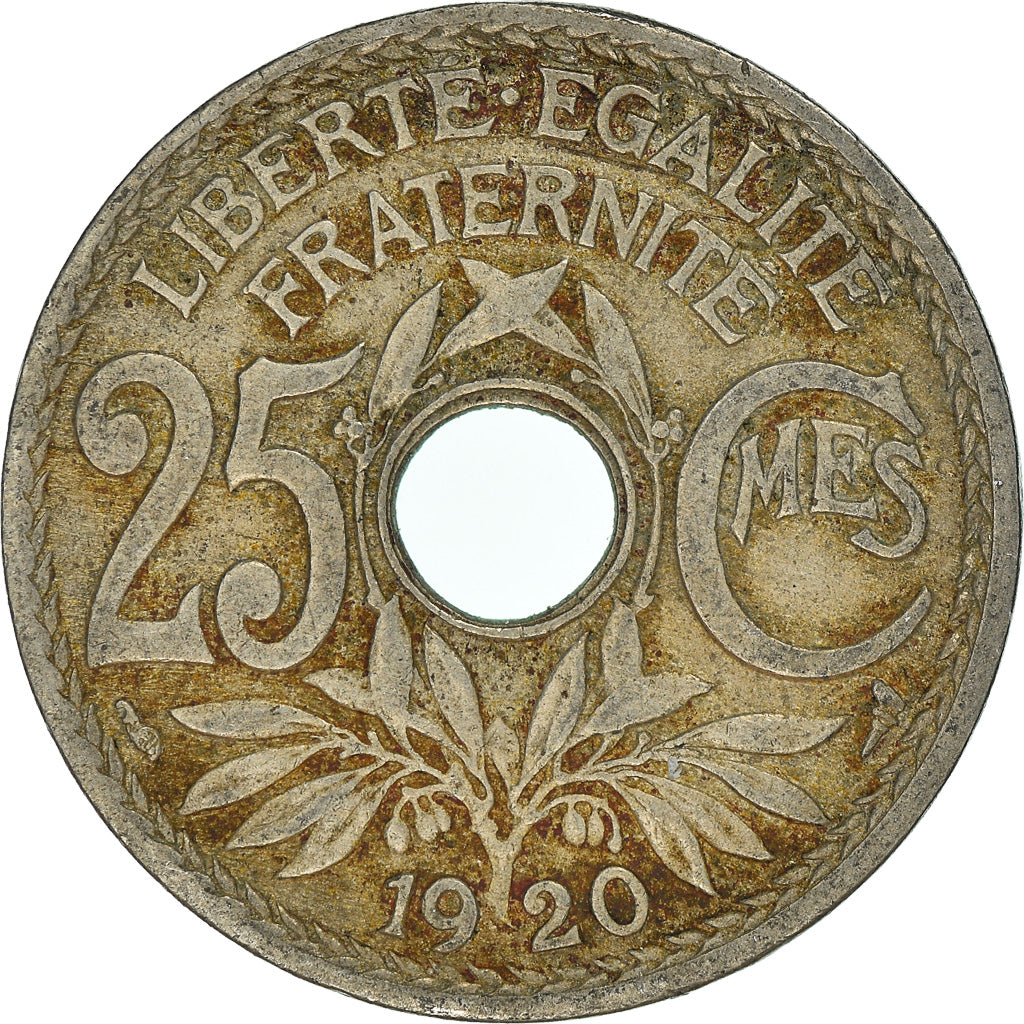 Munten, Frankrijk, 25 Centimes, 1920