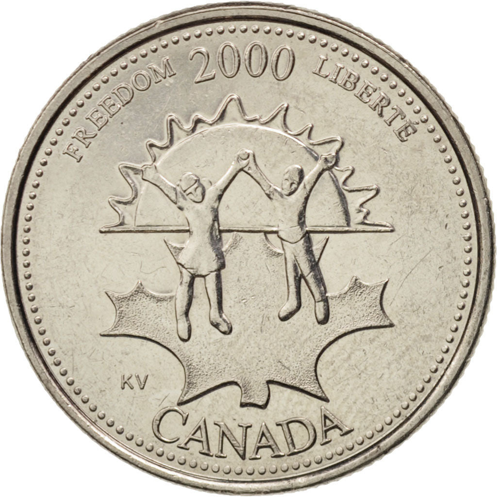 Coin, Canada, Elizabeth II, 25 Cents, 2000, Royal Canadian Mint, Ottawa