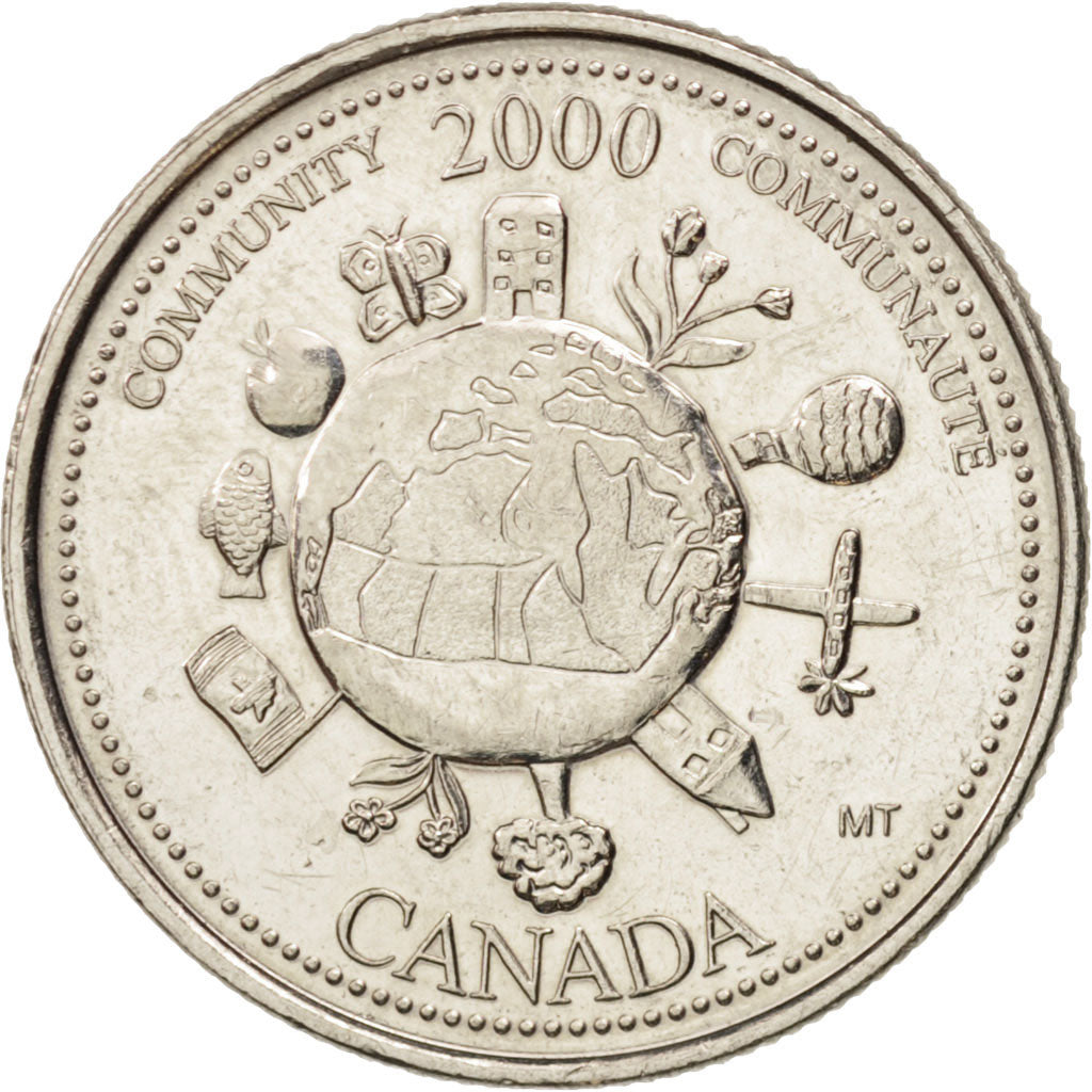 Coin, Canada, Elizabeth II, 25 Cents, 2000, Royal Canadian Mint, Ottawa