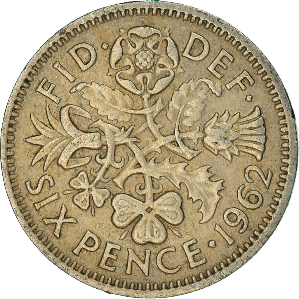 Münze, Großbritannien, 6 Pence, 1962