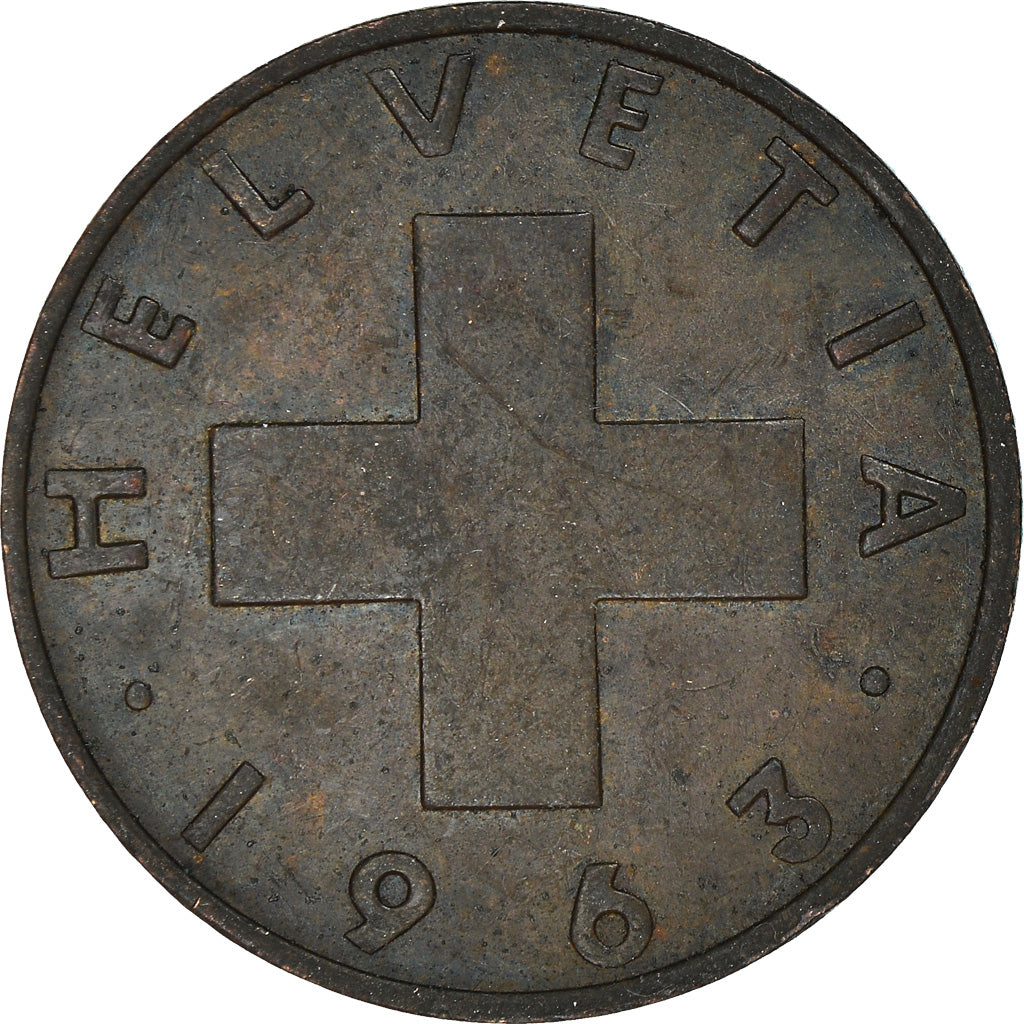 Monnaie, Suisse, 2 Rappen, 1963