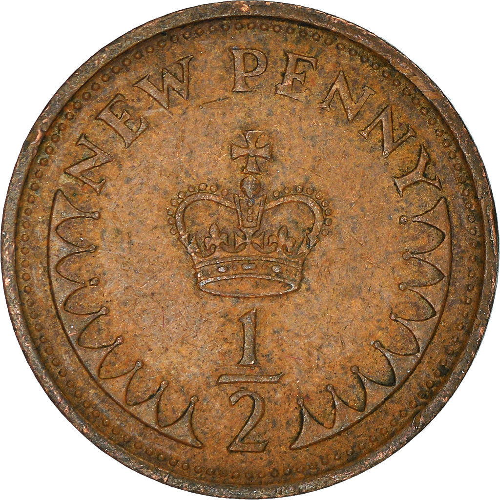 Münze, Großbritannien, 1/2 New Penny, 1973