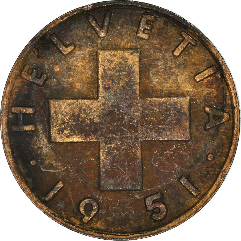 Monnaie, Suisse, 2 Rappen, 1951