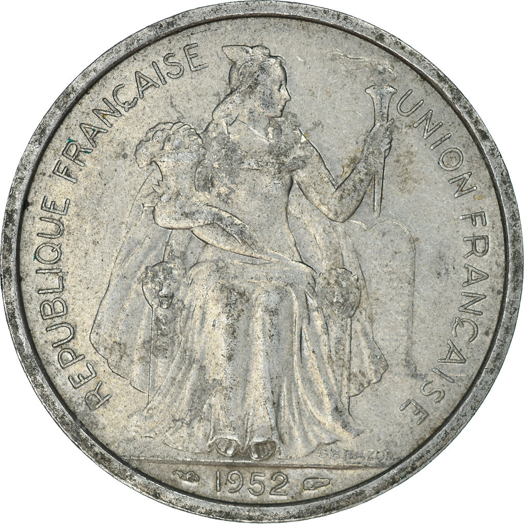 Moneta, Nowa Kaledonia, 5 Francs, 1952