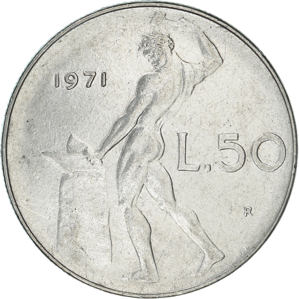 Münze, Italien, 50 Lire, 1971