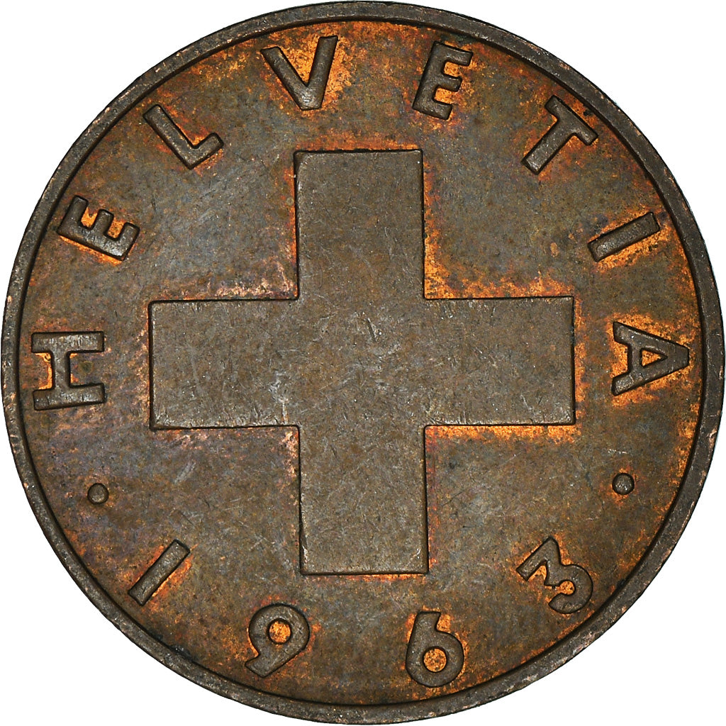 Monnaie, Suisse, 2 Rappen, 1963