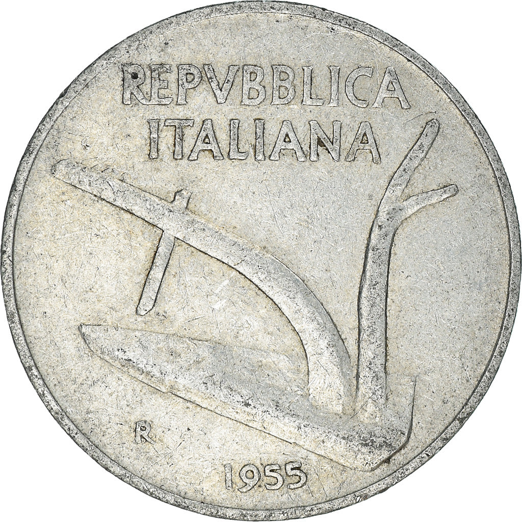 Moeda, Itália, 10 Lire, 1955