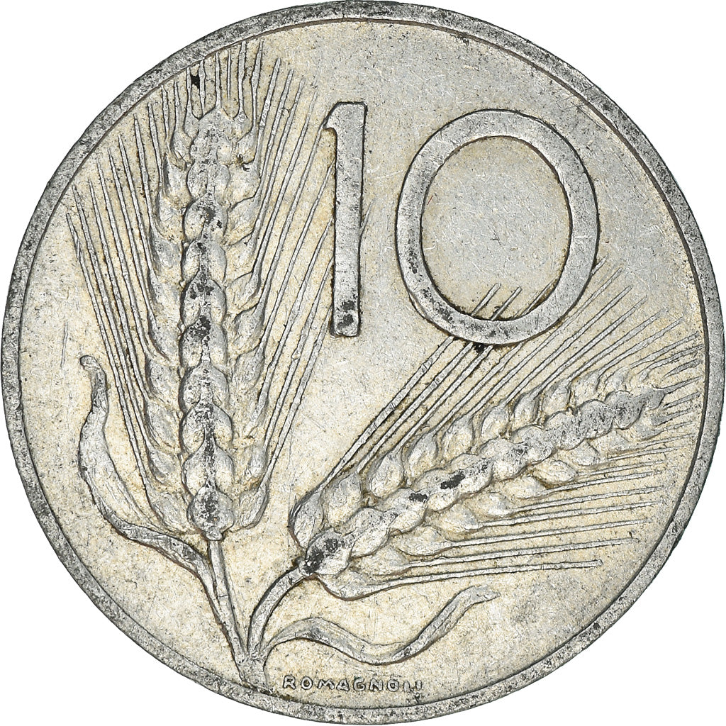 Moeda, Itália, 10 Lire, 1955