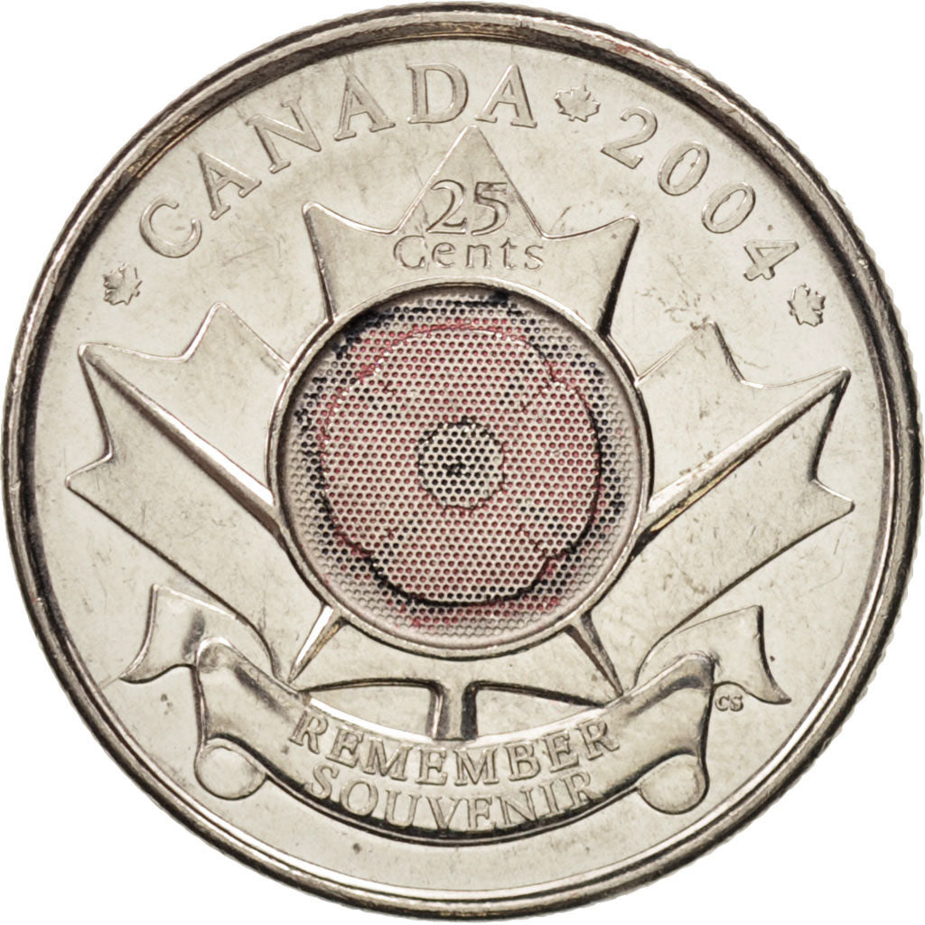 Coin, Canada, Elizabeth II, 25 Cents, 2004, Royal Canadian Mint, AU(55-58)