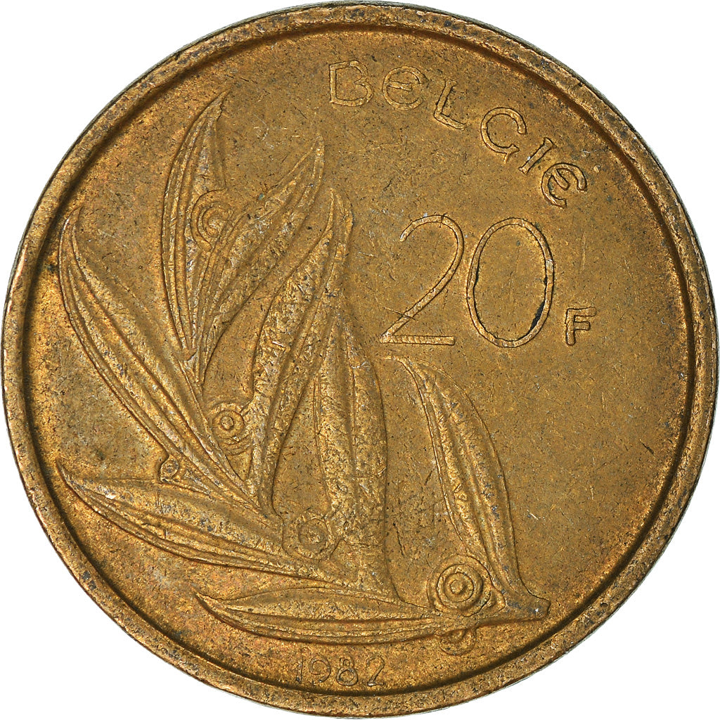 Moneda, Bélgica, 20 Francs, 20 Frank, 1982