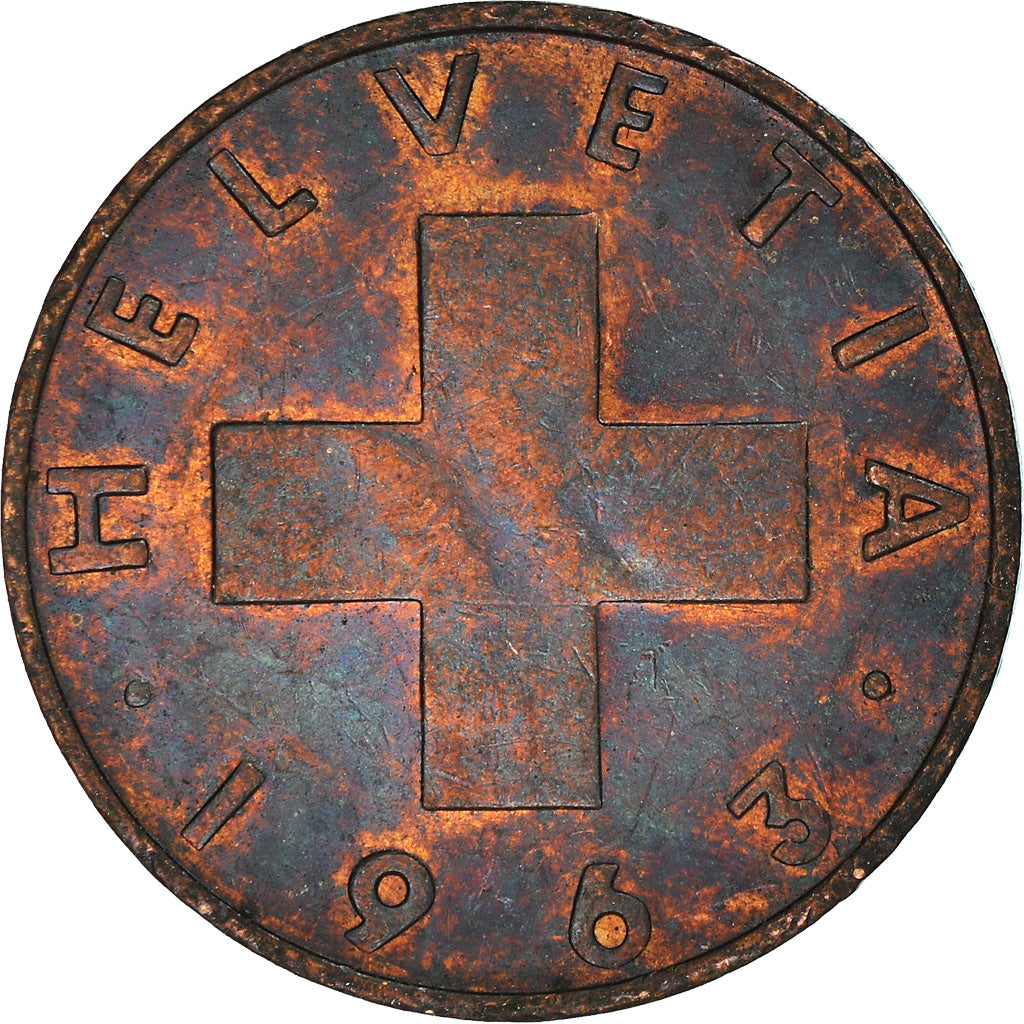 Moneta, Svizzera, 2 Rappen, 1963