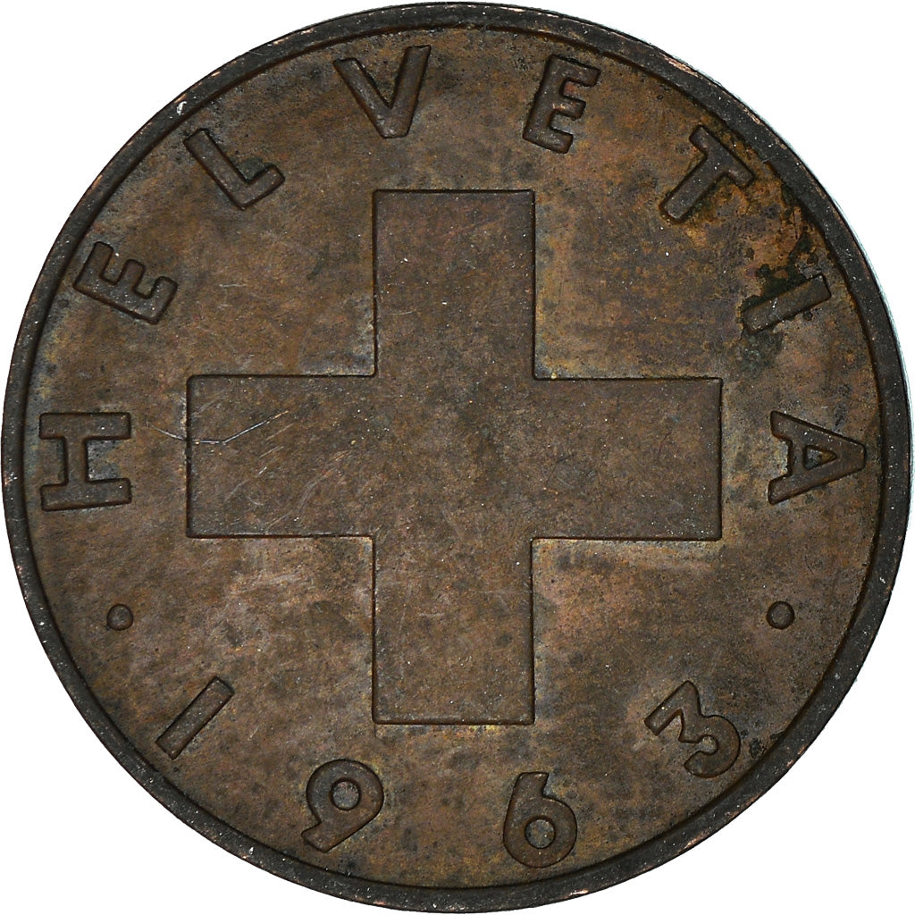 Münze, Schweiz, 2 Rappen, 1963