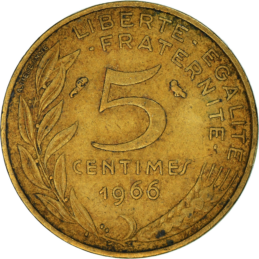 Moneta, Francia, 5 Centimes, 1966