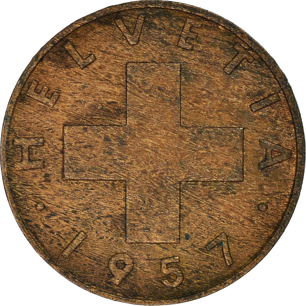Münze, Schweiz, Rappen, 1957