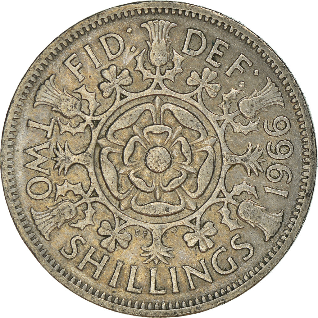 Munten, Groot Bretagne, Florin, Two Shillings, 1966