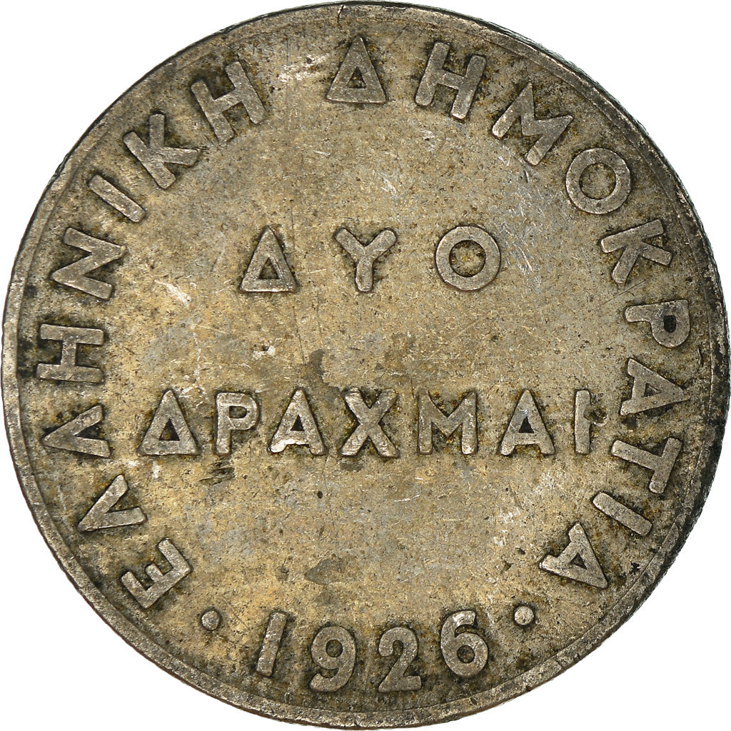 Münze, Griechenland, 2 Drachmai, 1926
