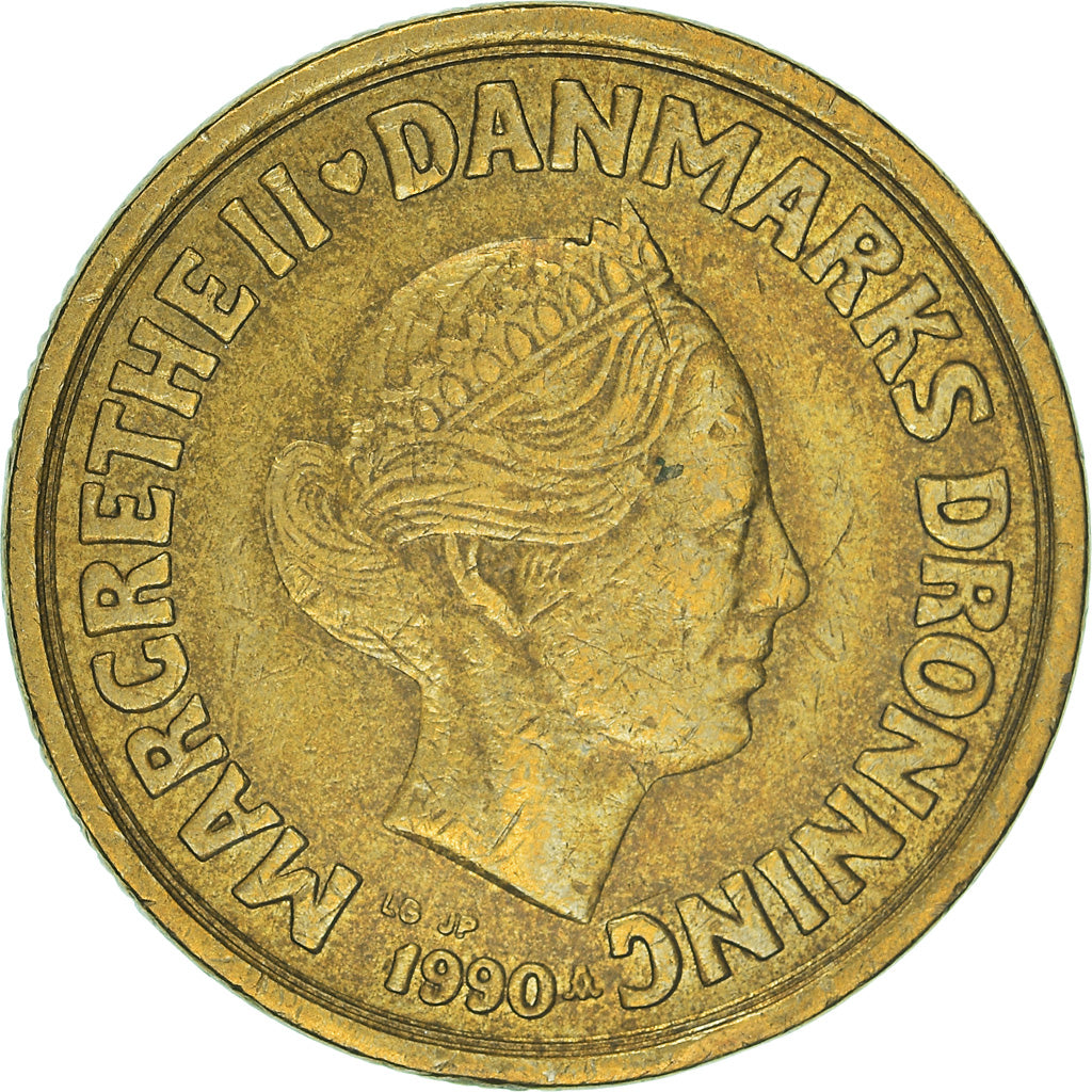 Moneda, Dinamarca, 20 Kroner, 1990