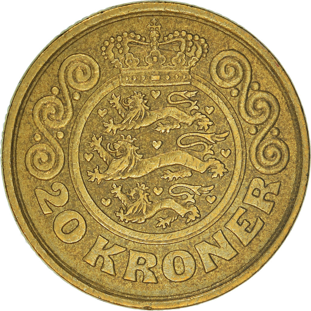Moneda, Dinamarca, 20 Kroner, 1990