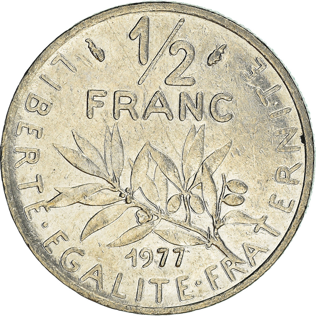 Moneda, Francia, 1/2 Franc, 1977