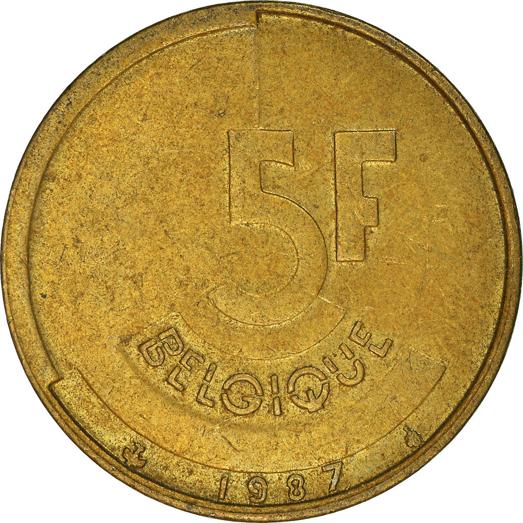Monnaie, Belgique, 5 Francs, 5 Frank, 1987