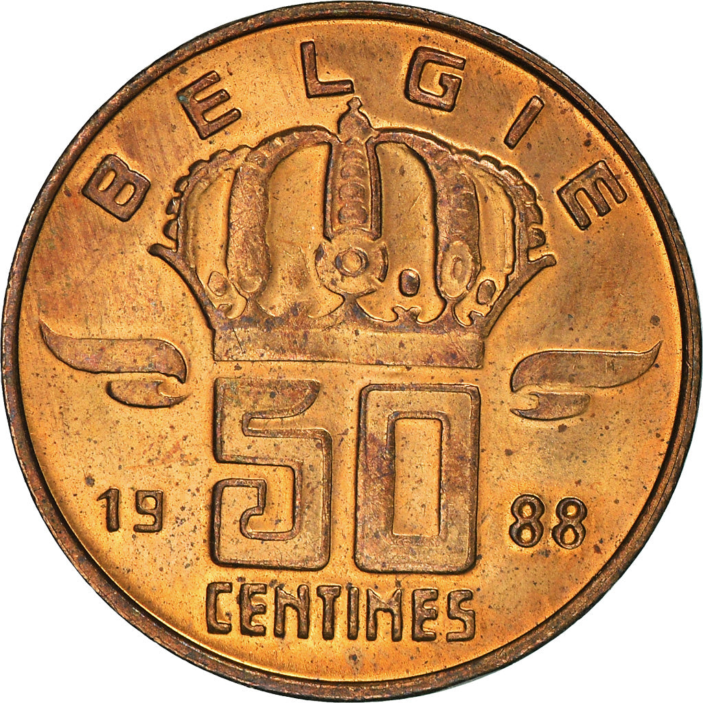 Moneta, Belgio, 50 Centimes, 1988