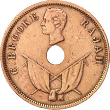 Sarawak, Charles J. Brooke, Cent, 1896, Heaton, Birmingham, BB, Rame, KM:7
