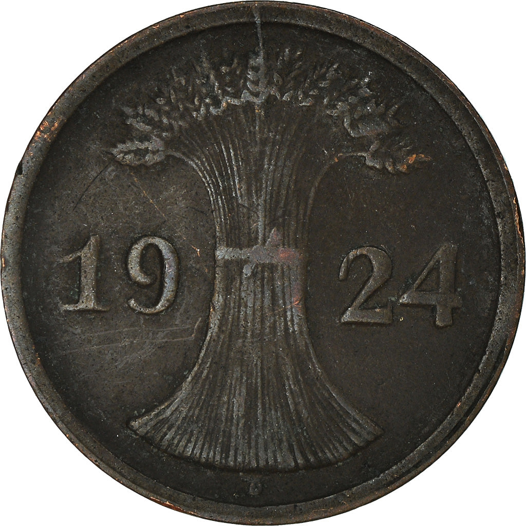 Coin, GERMANY, WEIMAR REPUBLIC, 2 Rentenpfennig, 1924