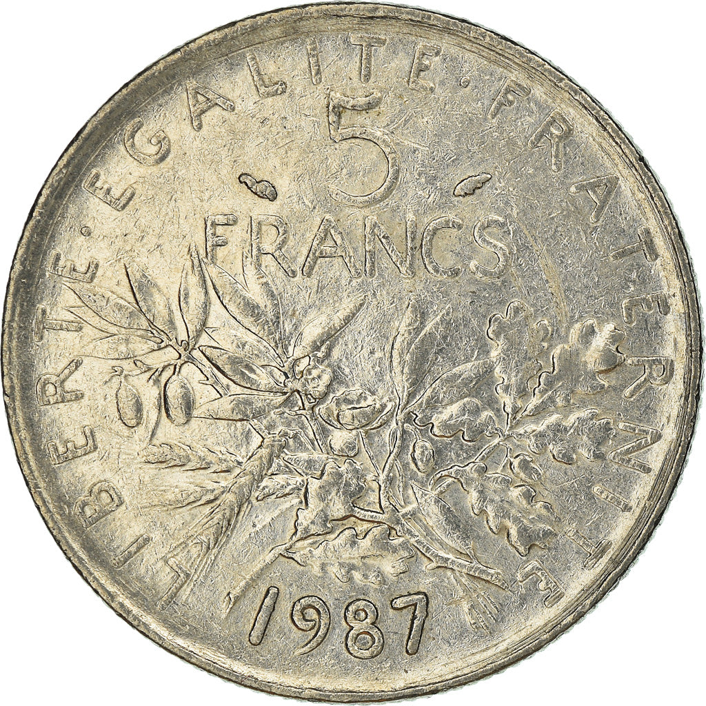 Monnaie, France, 5 Francs, 1987