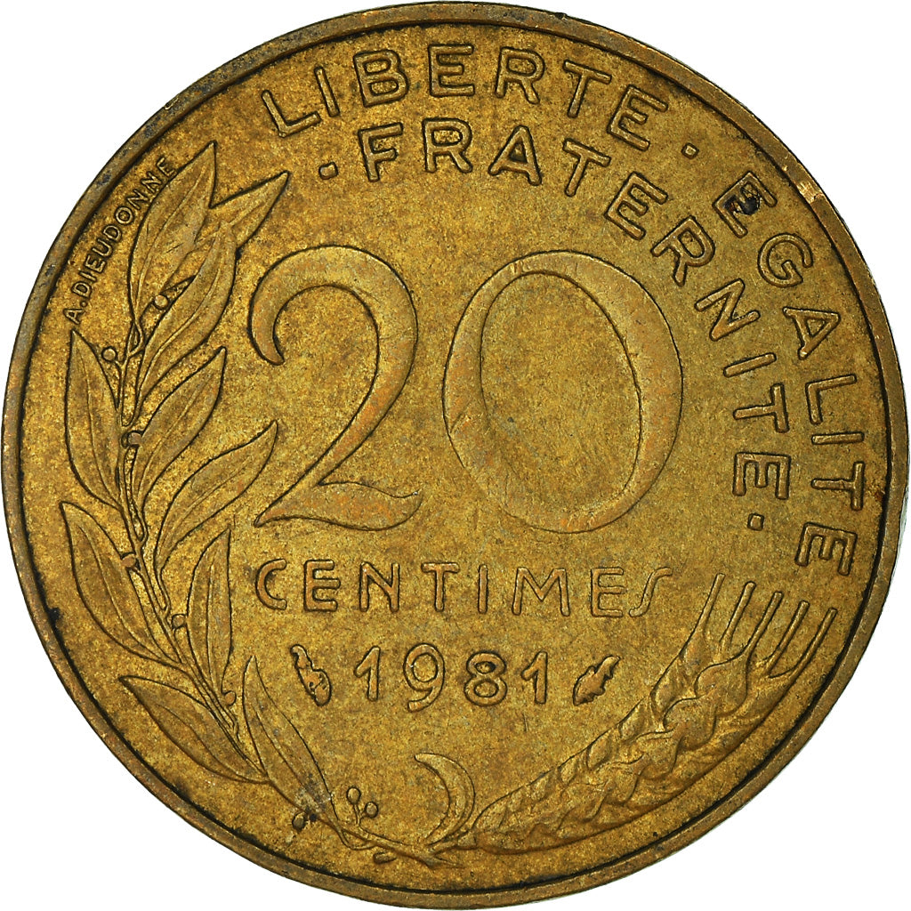 Moneda, Francia, 20 Centimes, 1981