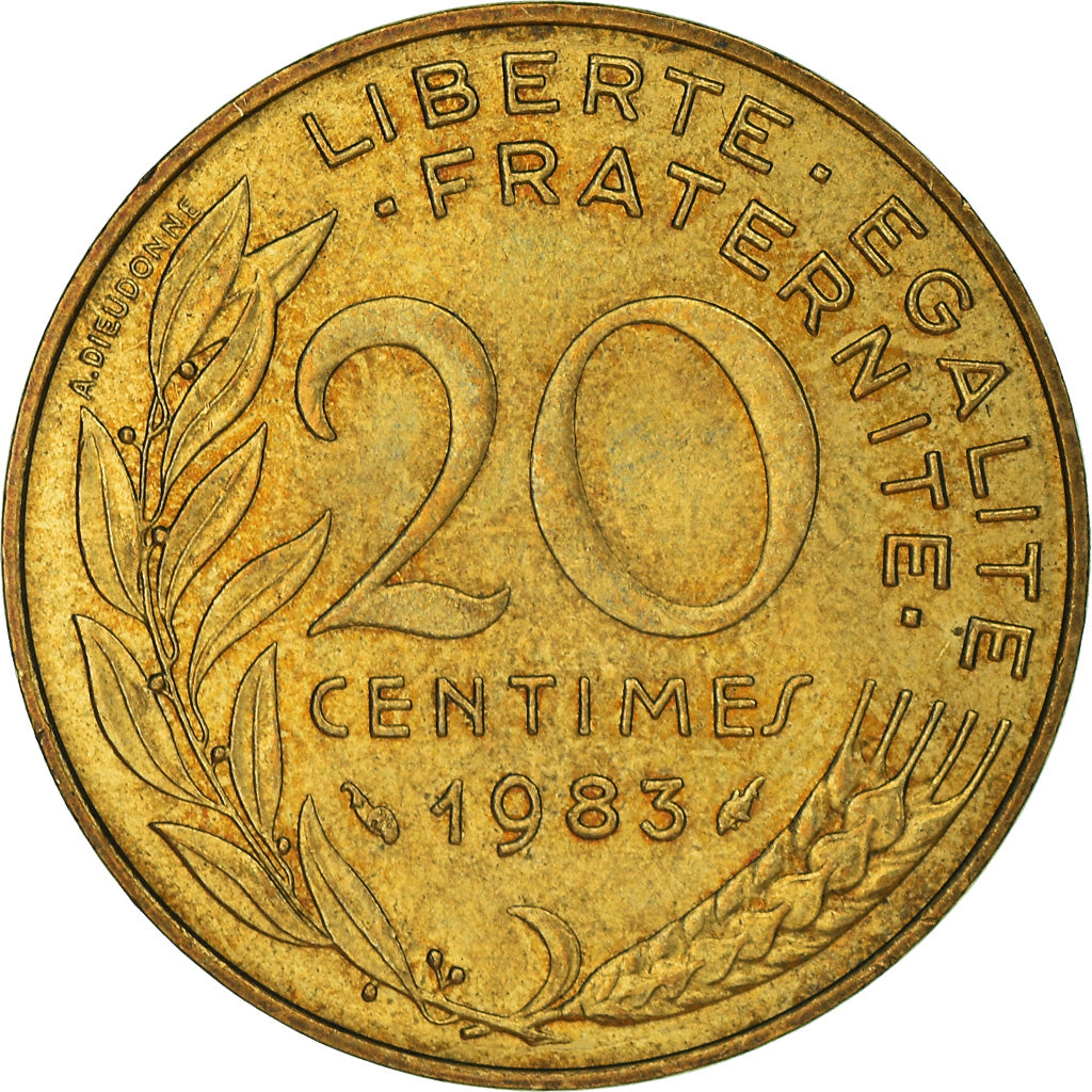 Moneda, Francia, 20 Centimes, 1983
