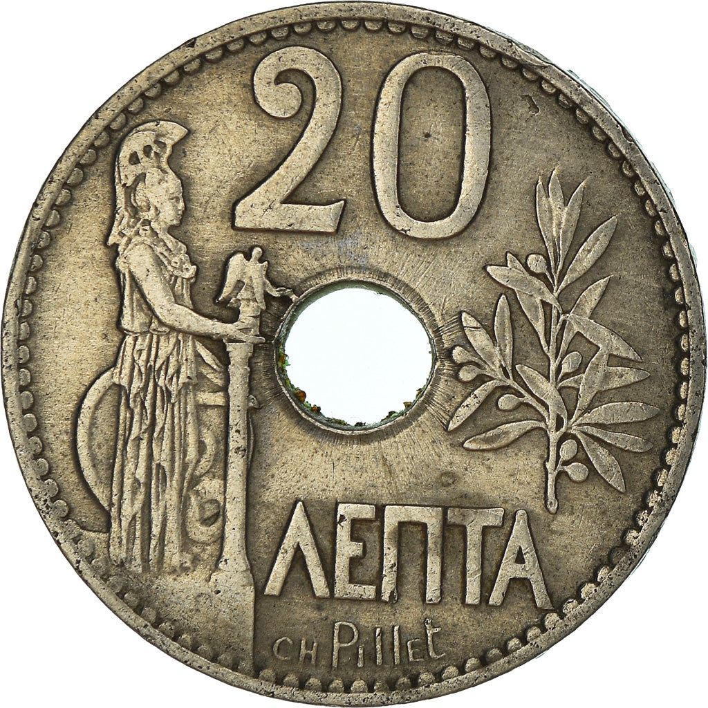 Moneta, Grecia, 20 Lepta, 1912