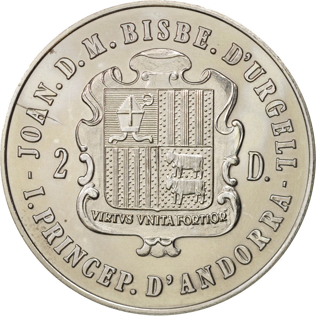 Andorra, 2 Diners, 1987, SPL, Copper-nickel, KM:40