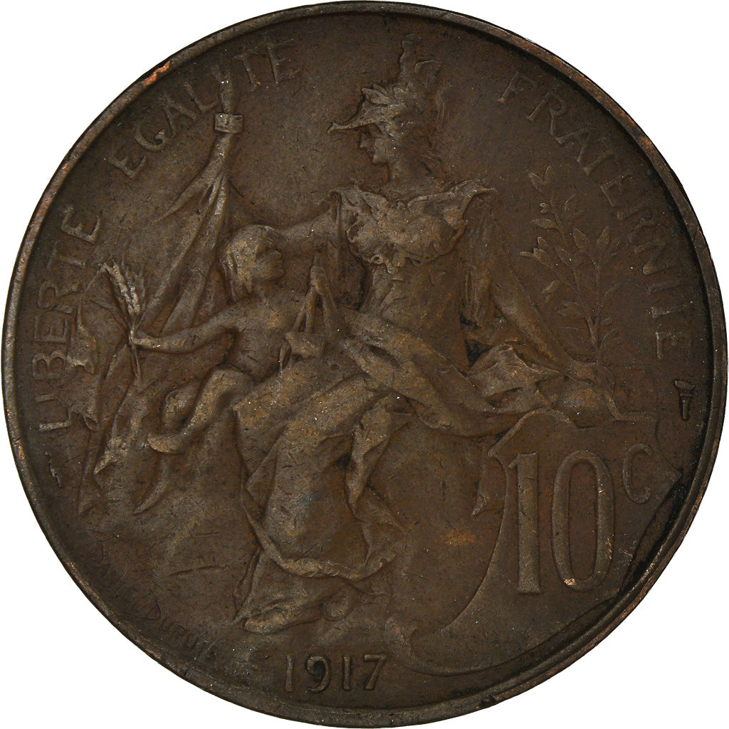 Moneta, Francja, 10 Centimes, 1917