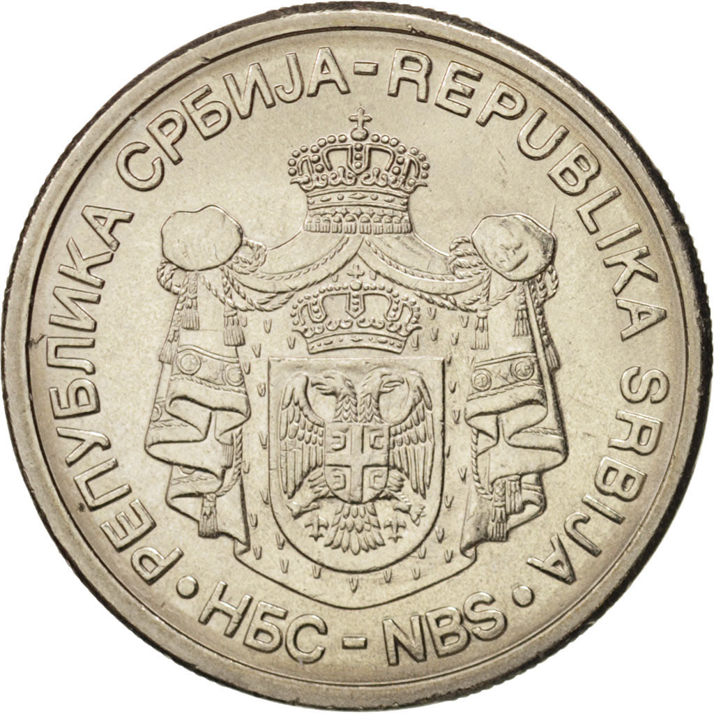 Serbia, 10 Dinara, 2006, AU(55-58), Copper-Nickel-Zinc, KM:41