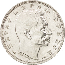 Serbia, Peter I, Dinar, 1915, AU(55-58), Silver, KM:25.1