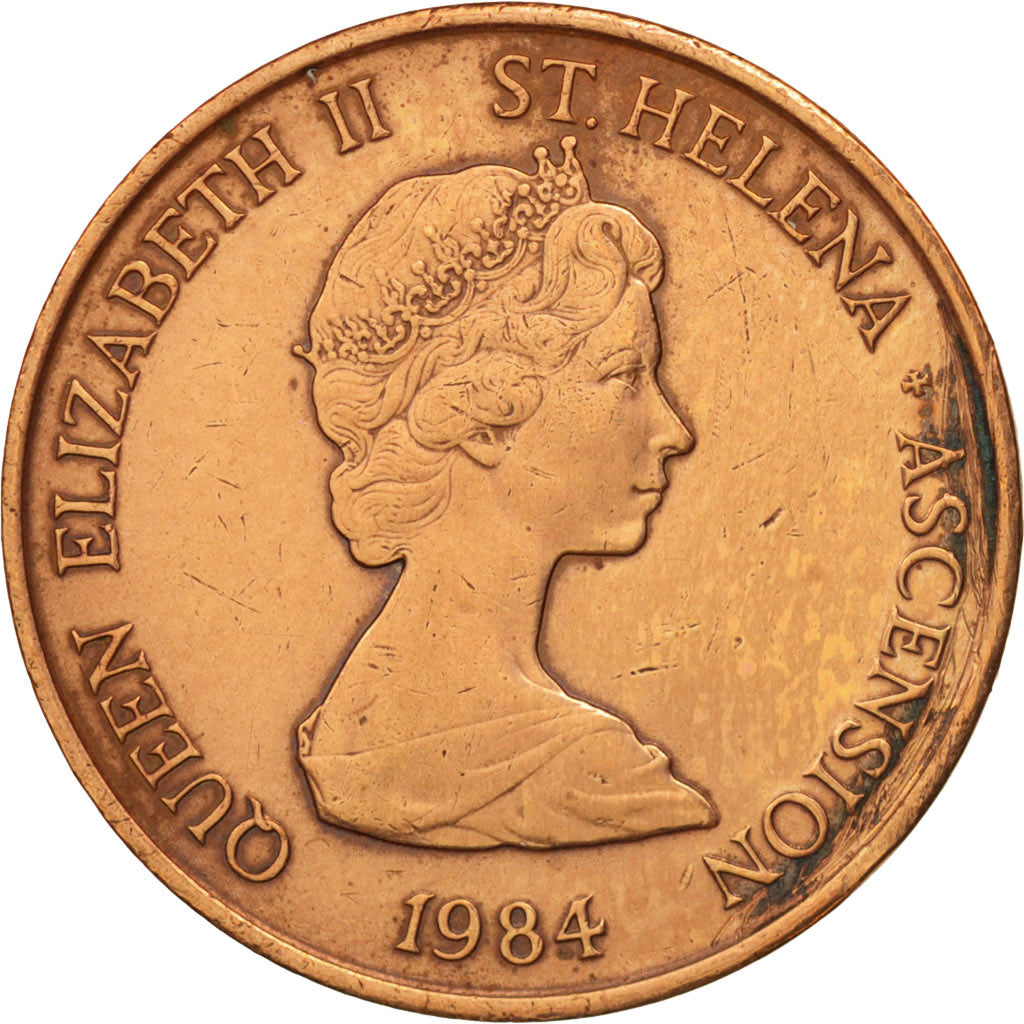 SAINT HELENA & ASCENSION, Elizabeth II, 2 Pence, 1984, British Royal Mint