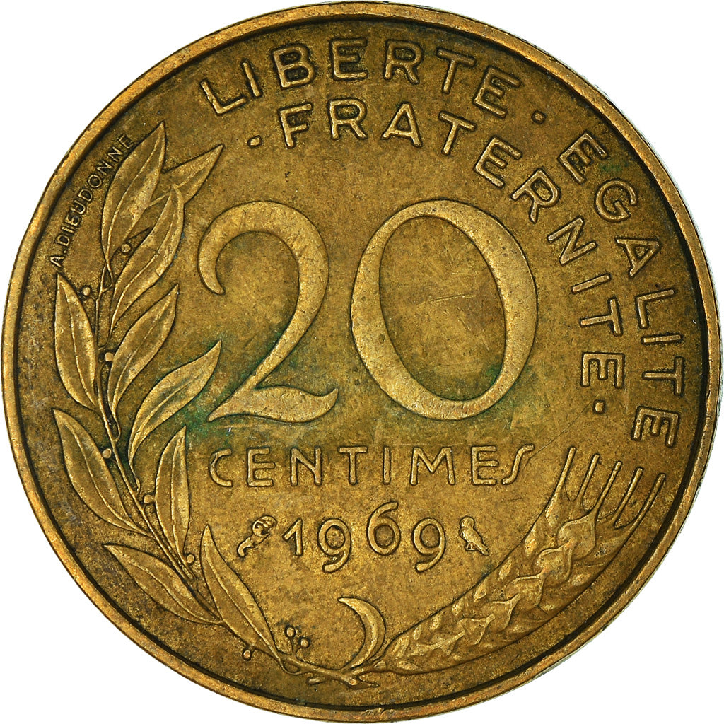 Moneda, Francia, 20 Centimes, 1969