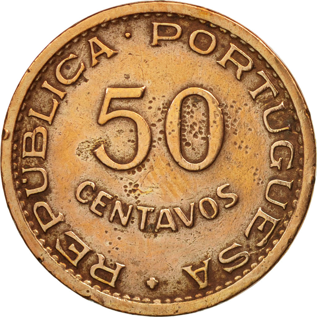 SAINT THOMAS & PRINCE ISLAND, 50 Centavos, 1962, EF(40-45), Bronze, KM:17.1