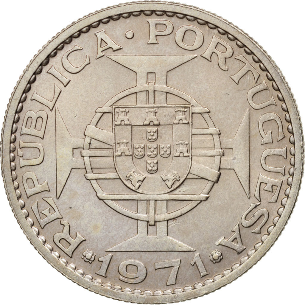 SAINT THOMAS & PRINCE ISLAND, 10 Escudos, 1971, MS(63), Copper-nickel, KM:23