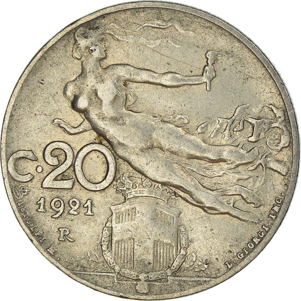 Moneda, Italia, 20 Centesimi, 1921