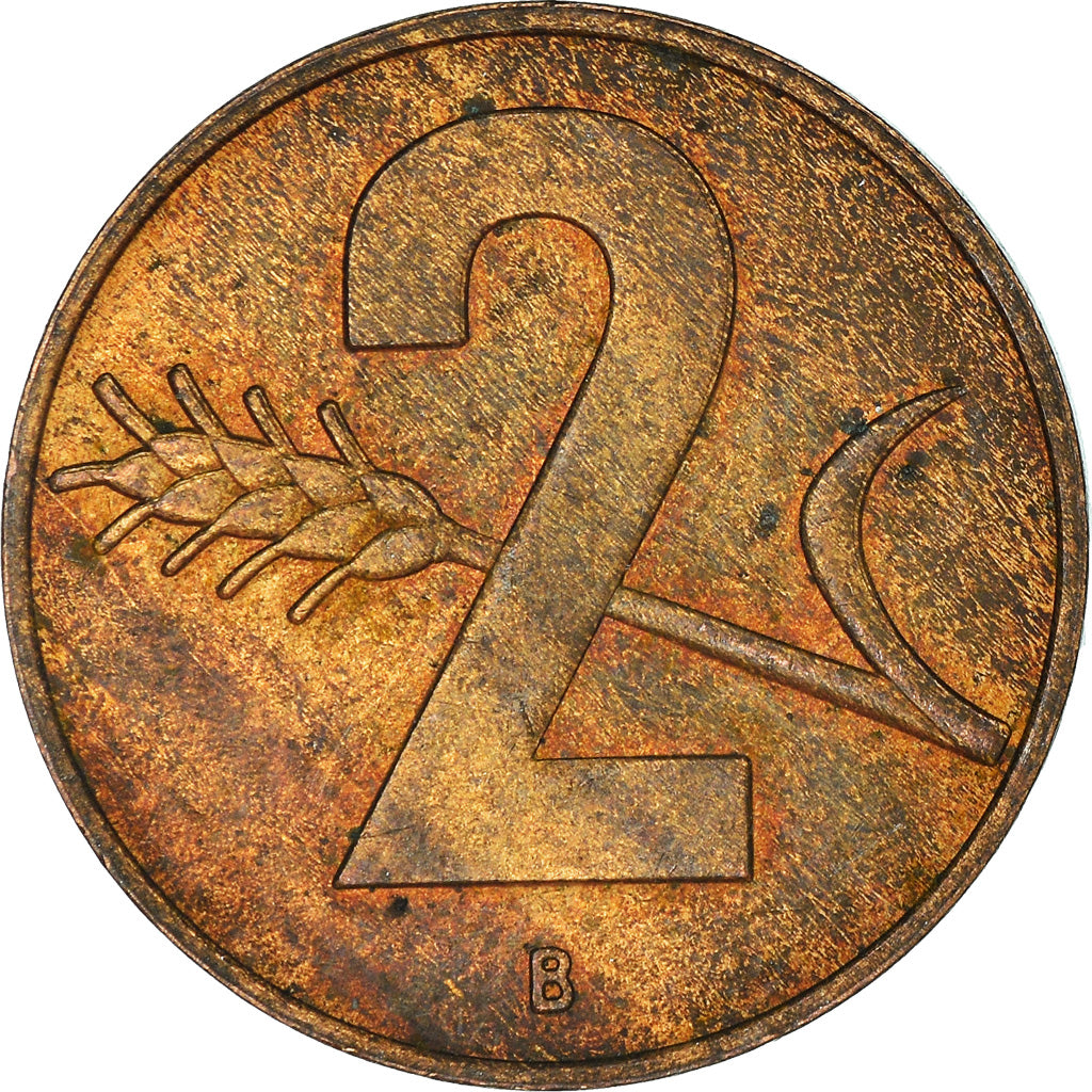Münze, Schweiz, 2 Rappen, 1957