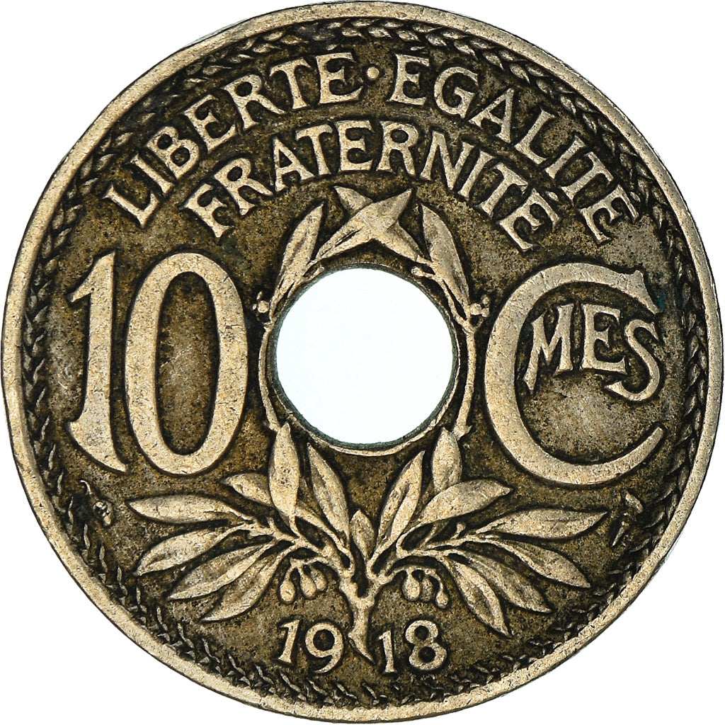 Coin, France, 10 Centimes, 1918