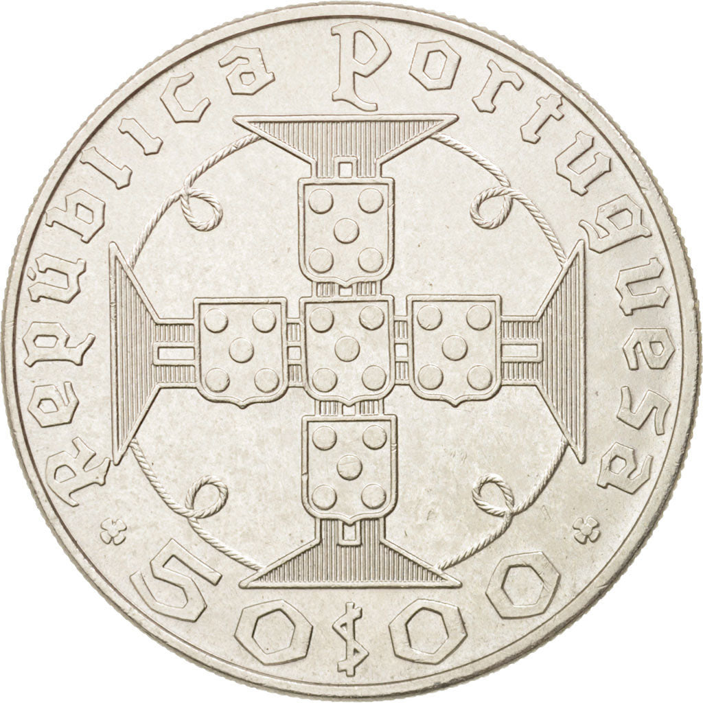 SAINT THOMAS & PRINCE ISLAND, 50 Escudos, 1970, AU(55-58), Silver, KM:21