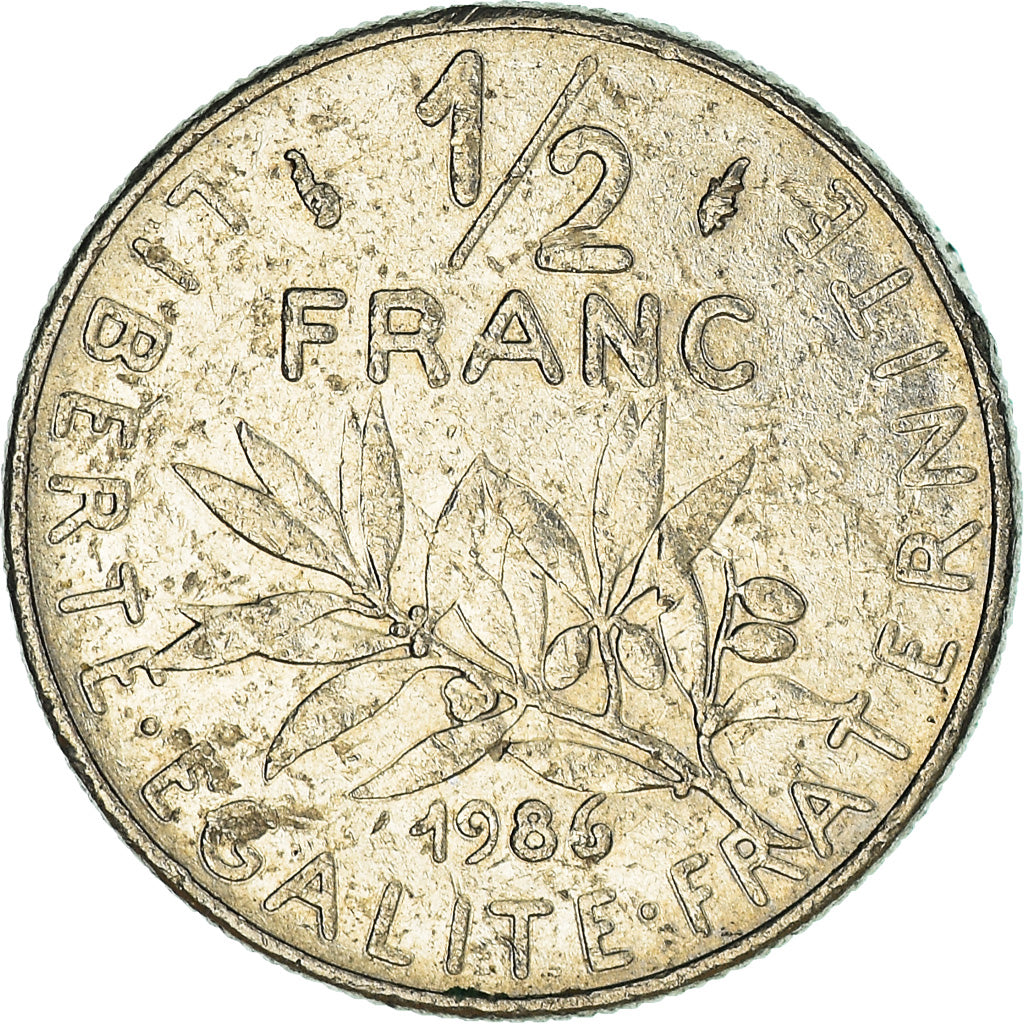 Münze, Frankreich, 1/2 Franc, 1986