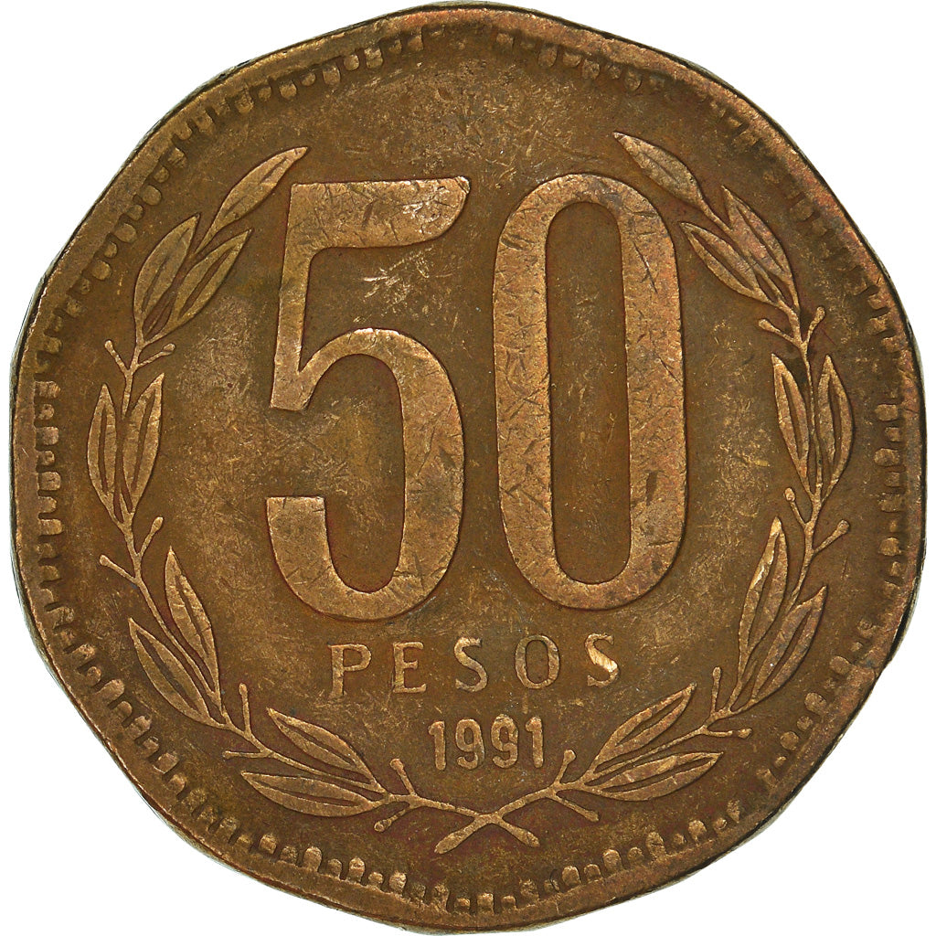 Moneda, Chile, 50 Pesos, 1991