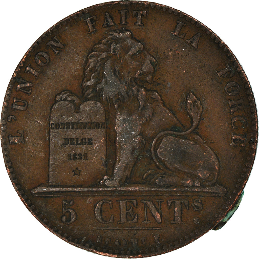 Moneta, Belgia, 5 Centimes, 1857