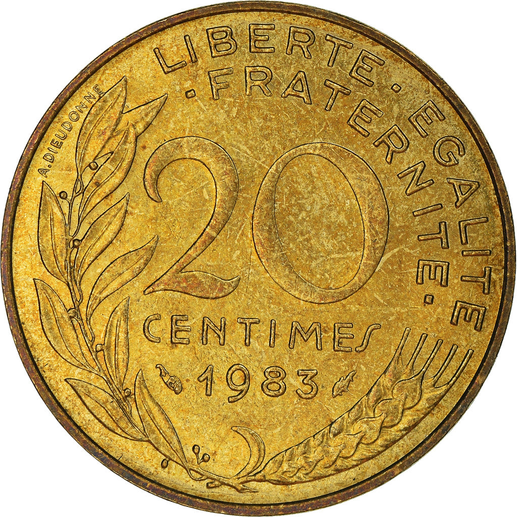 Moneda, Francia, 20 Centimes, 1983