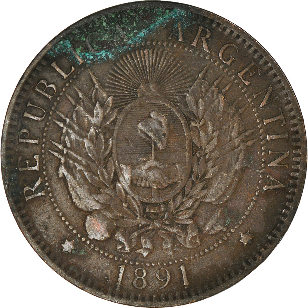 Moeda, Argentina, 2 Centavos, 1891