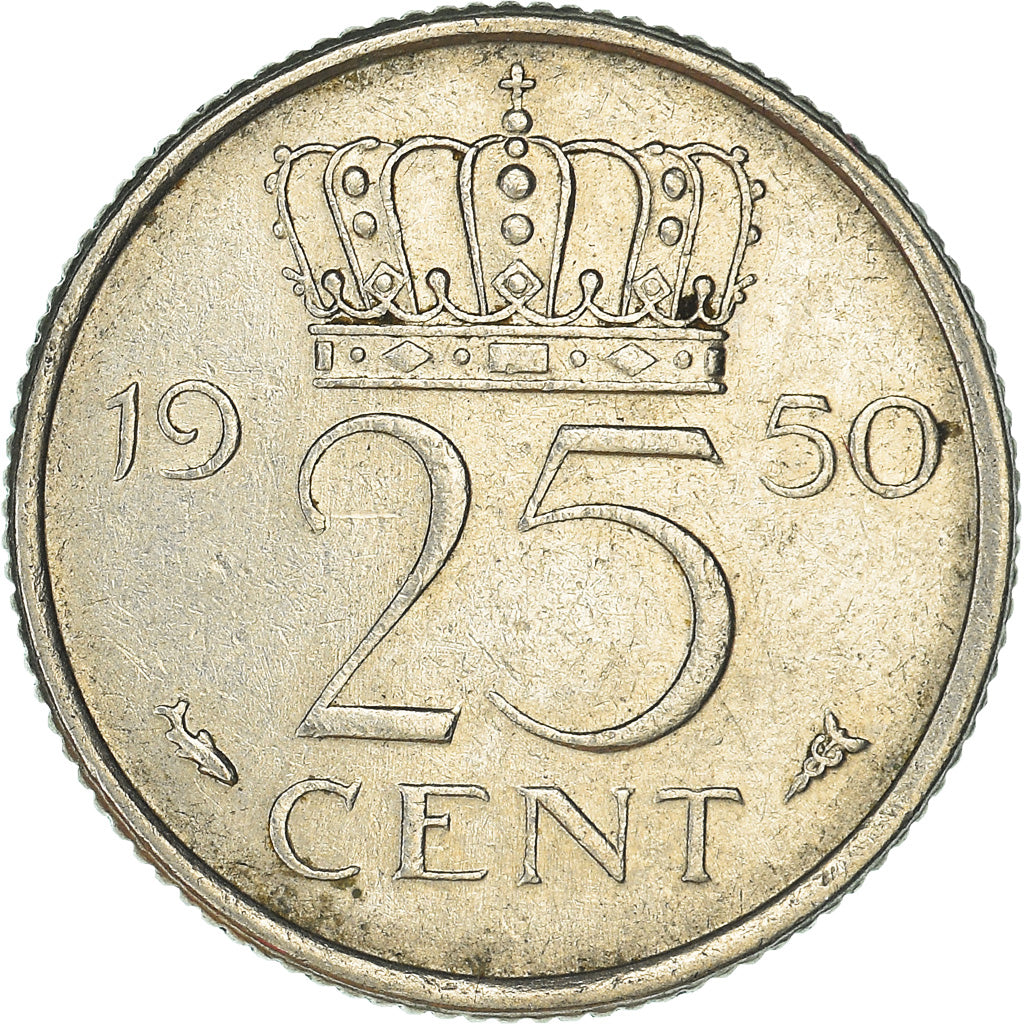 Münze, Niederlande, 25 Cents, 1950