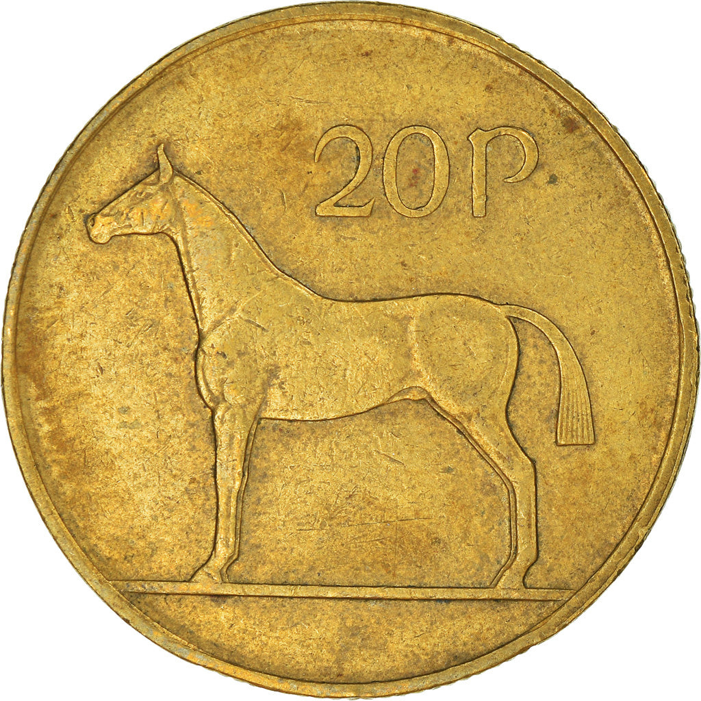 Moeda, REPÚBLICA DA IRLANDA, 20 Pence, 1986